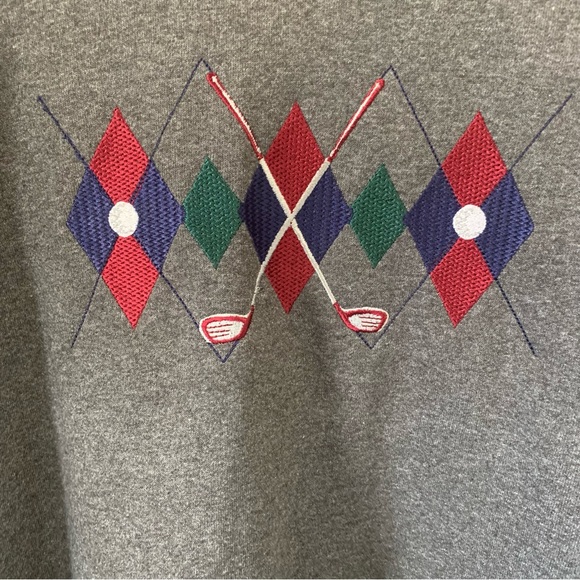 Vintage M&C Sport Crewneck Golf Sweater Sweatshirt XXL Gray Embroidered 1990’s - Picture 5 of 5